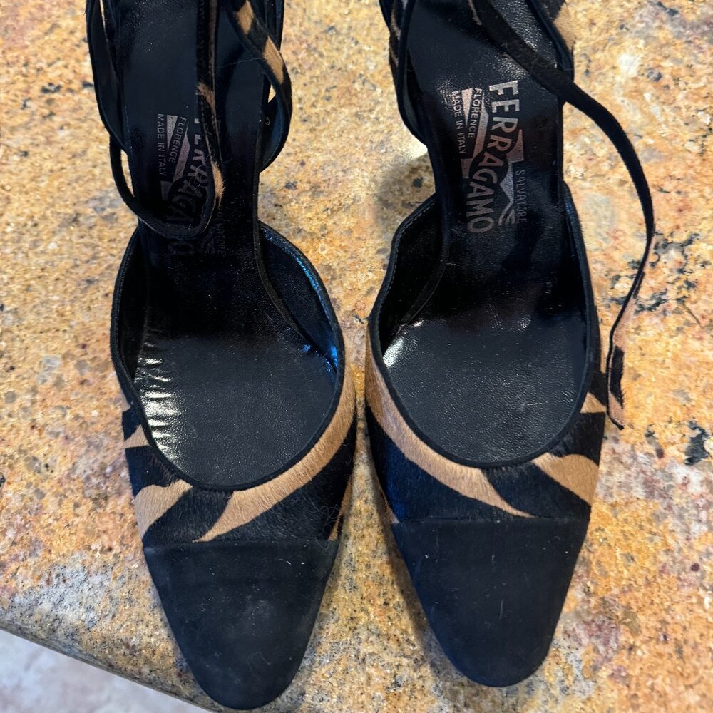Ferragamo tiger print heels